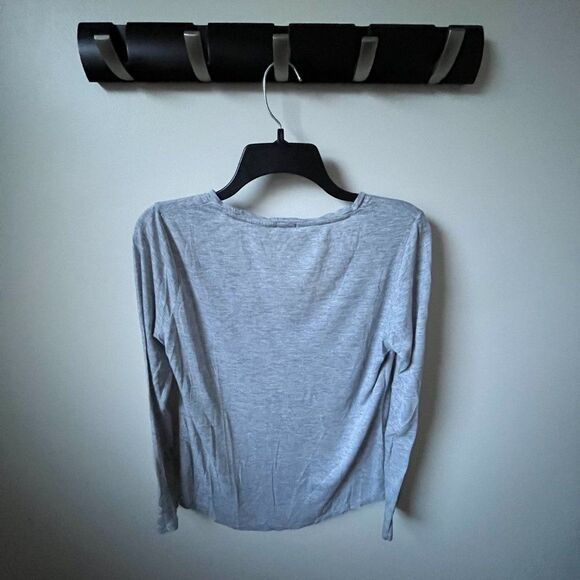 J. Crew Gray Long-Sleeve Scoop Neck Tee - Picture 2 of 3